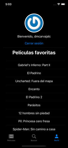 Perfil y películas favoritas